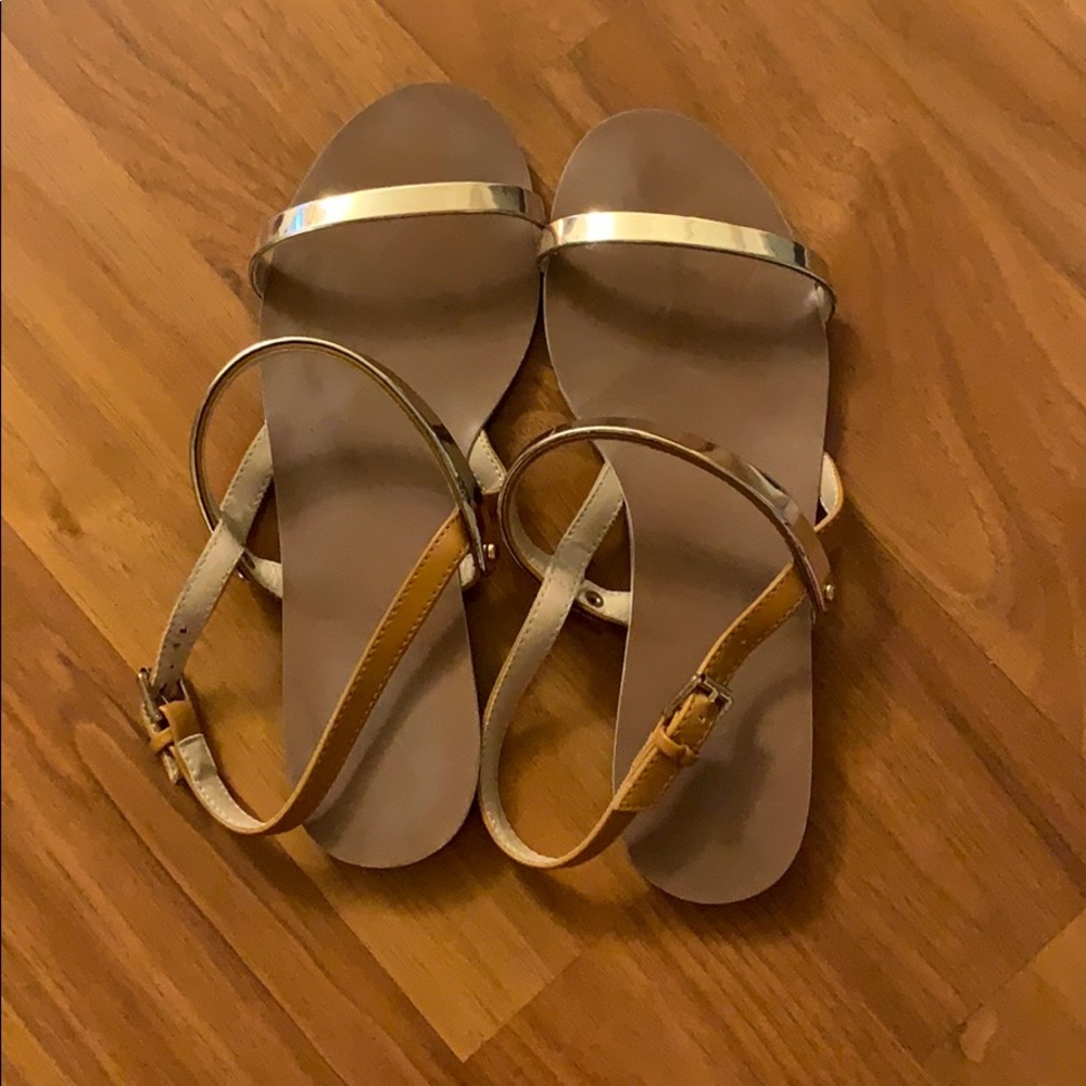 Zara gold sandals sz 6